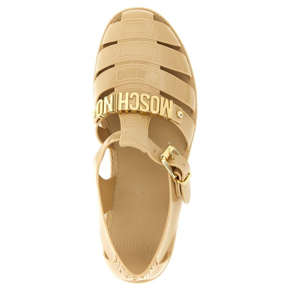 Moschino Beige Pvc Flat Women's Sandals - Picture 4 of 4